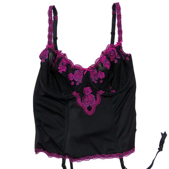Y2k The Collection Magenta Pink & Black Floral Corset Bustier Top 38C - Picture 3 of 7